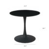 Modern Gray Simple Dining Chair Upholstered Chair Family Bedroom Stool Back Dressing, Black Round Table Set, Bentwood Covered With Ash Veneer Chair Back, Chair Metal Legs (Set of 3) - Black / Cream - Image 12