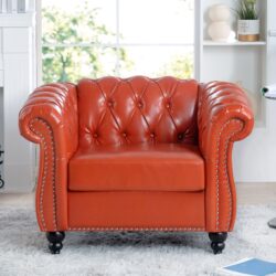 1 Seater Sofa For Living Room - Orange