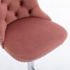 Swivel Velvet Barstools Adjusatble Seat Height From 25-33", Modern Upholstered Chrome Base Bar Stools With Backs Comfortable Tufted For Home Pub And Kitchen Island 1712Pk (Set of 2) - Pink - Image 12