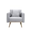 Easton - Linen Fabric Sofa, Loveseat, Chair Living Room With USB Charging Ports Pockets And Pillows (Set of 3) - Light Gray - Image 6