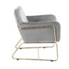 Keira - Velvet Accent Chair With Metal Base - Gray - Image 3