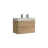 Alice - U041-Alice30-106 Bathroom Vanity With Sink, Large Storage Wall Mounted Floating Bathroom Vanity For Modern Bathroom - Oak / White - Image 5