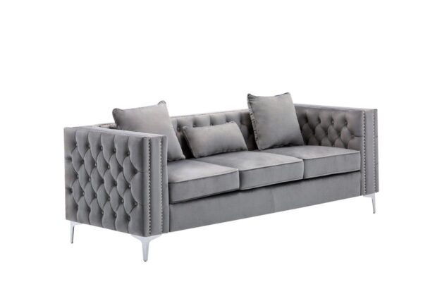Lorreto - Velvet Sofa - Gray