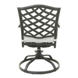 Aluminum 5 Piece Round Dining Set With 4 Swivel Rockers - Cast Silver