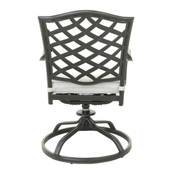 Aluminum 5 Piece Round Dining Set With 4 Swivel Rockers - Cast Silver