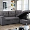 Ashlyn - Reversible Sleeper Sectional Sofa With Storage Chaise, USB Charging Ports nd Pocket - Dark Gray - Image 10