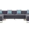 Maddie - Velvet 5 Seater Double Chaise Sectional Sofa - Gray - Image 4