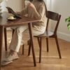 Simple Dining Chair, Solid Chair Table For Living Room Chair - Dark Natural - Image 10