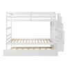 Twin Over Twin Bunk Beds With Twin Trundle And Stairway Storage Function - White - Image 13