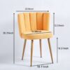 Modern Dining Chair (Set of 2) With Iron Tube Wood Color Legs, Shorthair Cushions And Comfortable Backrest, Suitable For Dining Room, Living Room, Cafe, Simple Structure - Yellow - Image 12