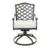 Aluminum 7 Piece Rectangular Dining Set With 6 Swivel Rockers - Cast Silver - Image 2