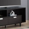 Entertainment Stand, TV Console Table With 2 Drawers And Open Shelving - Red Cocoa - Image 4