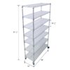 7 Tier Metal Shelf Wire Shelving Unit, 2450Lbs Heavy Duty Adjustable Storage Rack With Wheels & Shelf Liners For Closet Kitchen Garage Basement Commercial Shelving - Chrome - Image 12