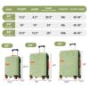 Hardshell Luggage Sets 3 Pieces Contrast Color Suitcase With Spinner Wheels And Tsa Lock 20" 24" 28" Available - Light Green - Image 14