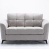 Callie - Woven Fabric Loveseat - Light Gray - Image 2