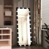 Hollywood - Full Length Mirror With Lights Full Body Vanity Mirror With 3 Color Modes Lighted Standing Floor Mirror For Dressing Room Bedroom Wall Mounted Touch Control - Black - Image 4