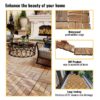 30 Piece Interlocking Deck Tiles Checker Pattern, Square Acacia Hardwood Outdoor Flooring For Patio, Bancony, Pool Side - Yellow - Image 4