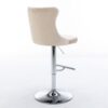 Swivel Velvet Barstools Adjusatble Seat Height From 25-33", Modern Upholstered Chrome Base Bar Stools With Backs Comfortable Tufted For Home Pub And Kitchen Island (Set of 2) - Beige - Image 7