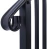 Handrails For Outdoor Steps, Fit 3 Or 4 Steps Outdoor Stair Railing, Picket#3 Wrought Iron Handrail, Flexible Porch Railing, Transitional Handrails For Concrete Steps Or Wooden Stairs - Black - Image 11