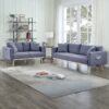 Easton - Linen Fabric Sofa, Loveseat Living Room With USB Charging Ports Pockets And Pillows (Set of 2) - Dark Gray - Image 8