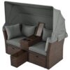 2 Seater Outdoor Patio Daybed Outdoor Double Daybed Outdoor Loveseat Sofa Set With Foldable Awning And Cushions For Garden, Balcony, Poolside - Gray - Image 19