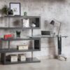 Buck II - Clear Glass, Chrome High Gloss Writing Desk With Shelf - Gray - Image 7