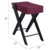Fierce - Accent Table With Built In USB Port - Black / Burgundy - Image 2