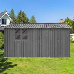 10'x12' Garden Sheds Outdoor Storage Sheds With Window - Gray