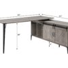 Zakawani - Writing Desk With A Cabinet - Gray Oak / Black - Image 2