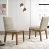 Jasper - Contemporary Beige Fabric Dining Chair (Set of 2) - Driftwood Finish - Image 6