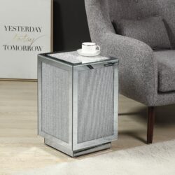 Noralie - Mirrored Faux Dimaonds Accent Table - Silver