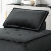Anna - Velvet Armless Lounge Chair (Set of 2) - Black - Image 4