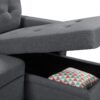 Ashlyn - Reversible Sleeper Sectional Sofa With Storage Chaise, USB Charging Ports nd Pocket - Dark Gray - Image 4