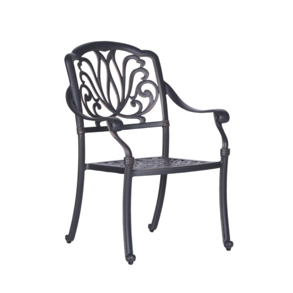 Patio Outdoor Aluminum Dining Armchair With Cushion (Set of 2) - Cast Silver