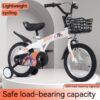 Fkznpj - 18" Sporty Kids Bike With Training Wheels And Stand Adjustable Saddle Suitable For Boys And Girls Aged 5 - 10 Years Tall Height 39 - 49" Available In A Variety Of Colors - White - Image 2