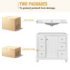 Contemporary Bathroom Vanity Cabinet, 4 Drawers & 1 Cabinet Door, Multipurpose Storage, Resin Integrated Sink, Adjustable Shelves, Solid Wood Frame With MDF - White - Image 10