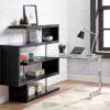 Buck II - Clear Glass, Chrome High Gloss Writing Desk With Shelf - Black - Image 7