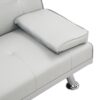 Futon Sofa Bed With Armrest Two Holders - White - Image 11