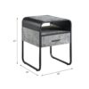 Raziela - End Table With Drawer - Concrete Gray / Black - Image 6