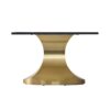 70.84" Modern Artificial Stone Panel Golden Stainless Steel Curved Legs, Can Accommodate 6-8 People - White / Gold - Image 5