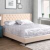 King Upholstered Transitional Bed - Beige - Image 6