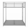Full Over Full Metal Bunk Bed, Low Bunk Bed With Ladder - Silver - Image 11
