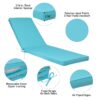 Outdoor Lounge Chairs (Set of 2), Cushion Replacement Patio Funiture Seat Cushion Chaise Lounge Cushion - Sky Blue - Image 2
