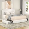 Liv - Patented 2 Drawers Queen Upholstered Storage Platform Bed - Ivory Boucle - Image 8