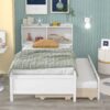 Twin Bed With Bookcase - White - Image 3