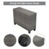 8 Pieces Outdoor Wicker Round Sofa Set, Half-Moon Sectional Sets All Weather, Curved Sofa Set With Rectangular Coffee Table, PE Rattan Water-Resistant And UV Protected, Movable Cushion - Beige - Image 7