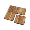 10 Piece Interlocking Deck Tiles Striped Pattern, Square Acacia Hardwood Outdoor Flooring For Patio, Bancony, Pool Side - Yellow - Image 20
