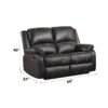 Zuriel - Synthetic Leather Recliner Loveseat - Black - Image 5