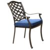 Round 4 Person 49" Long Aluminum Dining Set With Cushions - Navy Blue - Image 4