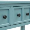 Rustic Entryway Console Table Long Sofa Table With Two Different Size Drawers And Bottom Shelf For Storage - Turquoise Green - Image 18